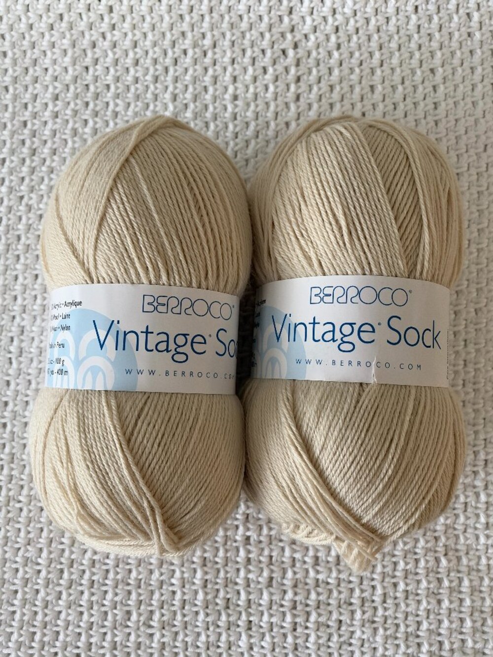 NWT Berroco Vintage Sock Colour 12002 Buttercream Lot of 2